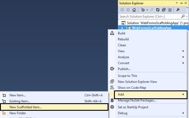 Adding New Scaffolded Item
